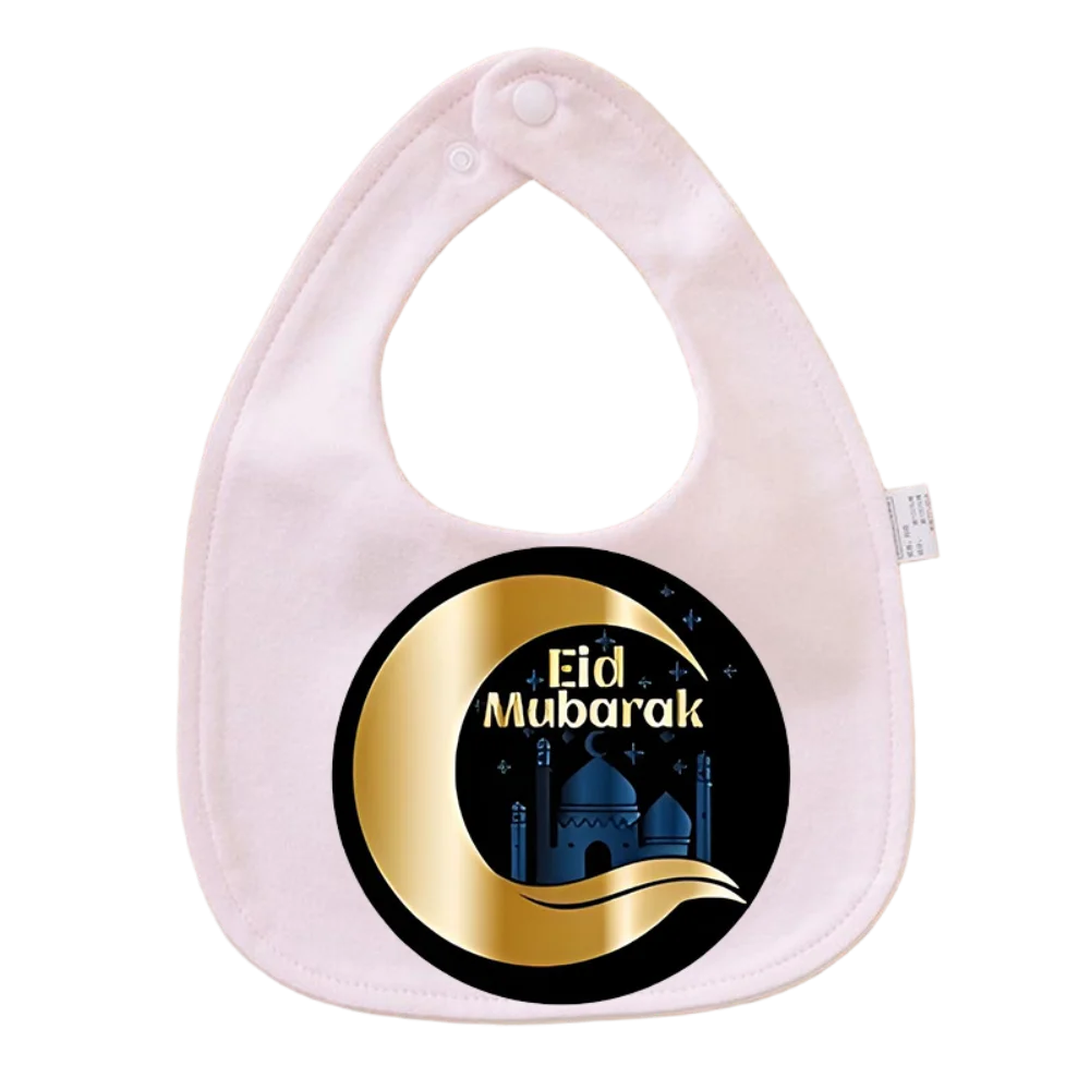 Moon Star Print Baby Feeding Bib Double Layer Adjustable Snap Design Soft Cotton Trending Unisex Baby Products