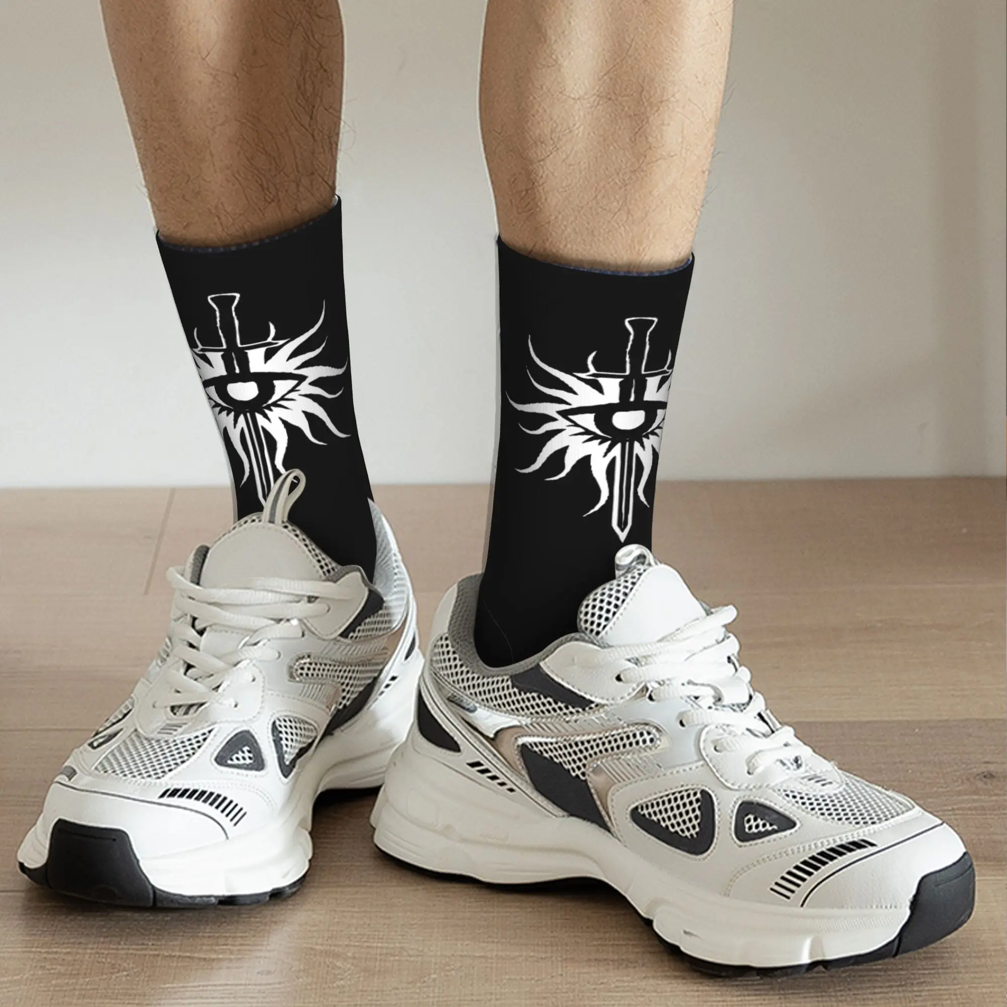 Модные мужские носки, новинка, Skyrim, носки с драконим глазом, женские носки из полиэстера с графическим рисунком, весна-лето, осень-зима