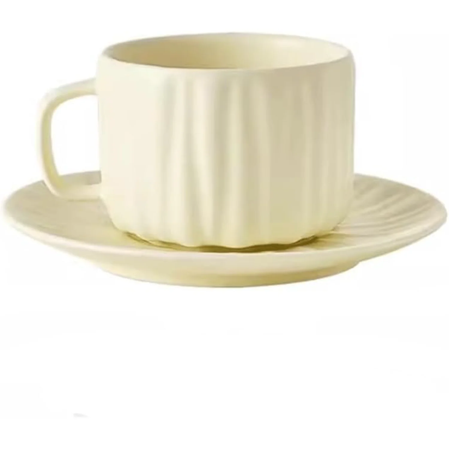 Nordic Feng Shui Ceramic Coffee Cup and Saucer Set for Girls, Couples - Latte, Tea, Oatmeal Mug Tea cups and saucer sets Tea