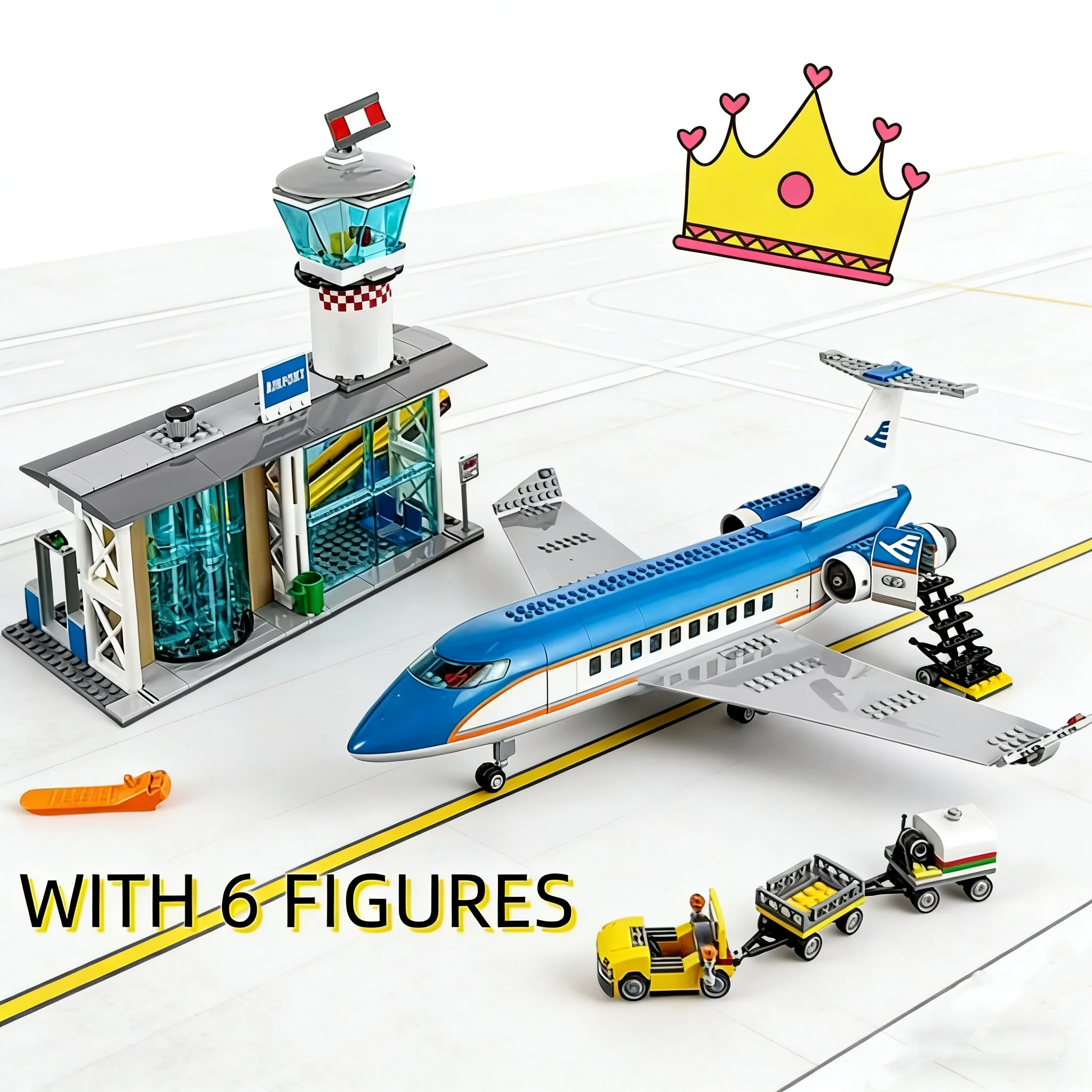 

Compatible MOC Sets City Series Building Blocks 60104 Airport Passenger Terminal Big Plane Model Toys Assembling Gift