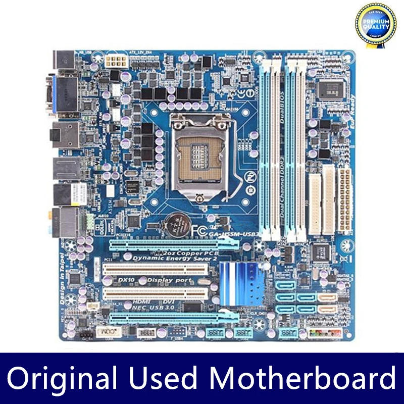 

GA-H55M-USB3 H55M-USB3 материнская плата DDR3 LGA 1156, поддержка процессора I3 I5, 16 ГБ USB2.0, VGA HDMI H55, материнская плата для настольных ПК