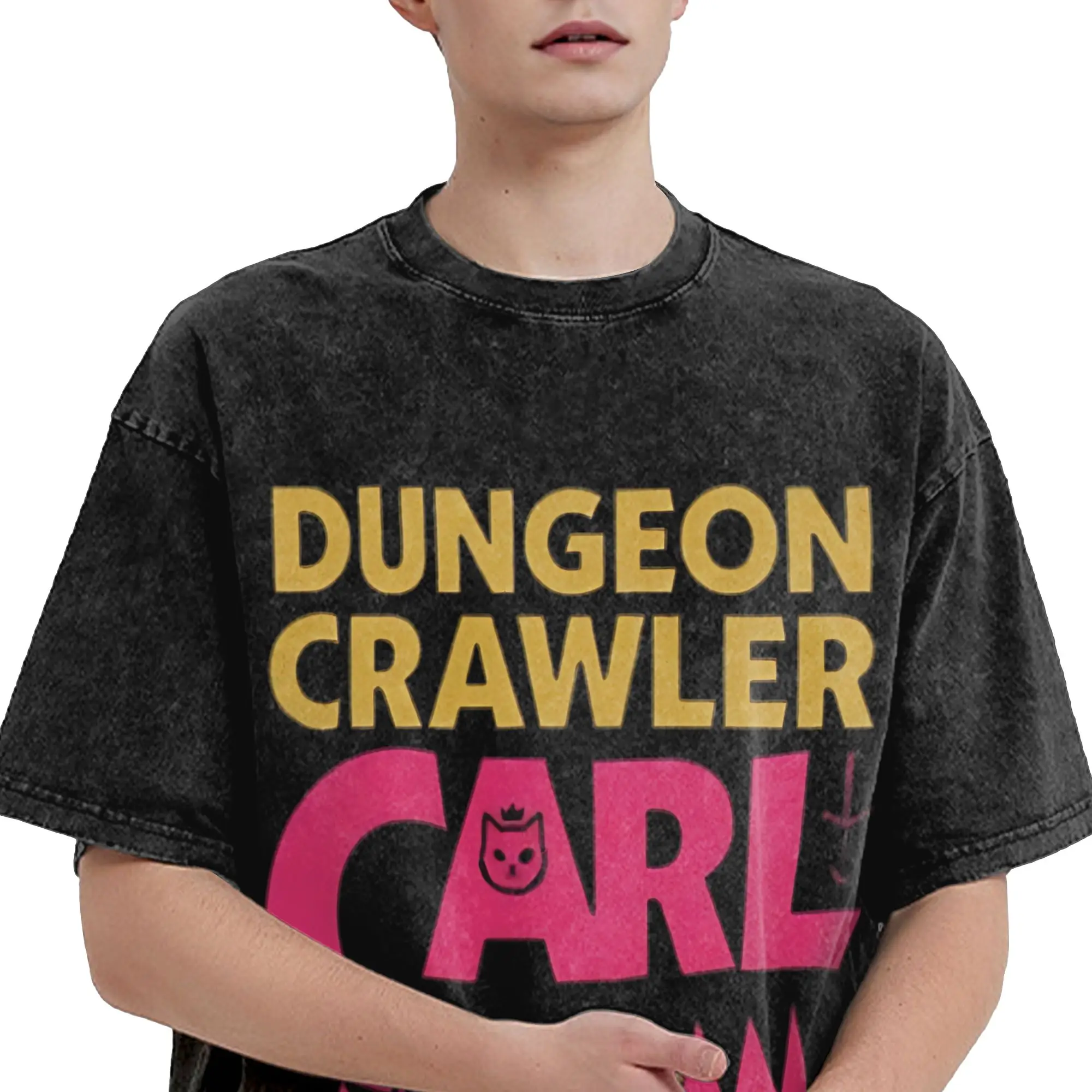 Carl And The Princess Donut and Mongo Dungeon Crawler Carl  Outfit Washed T Shirt for Men Women Streetwear Hip Hop T-Shirts