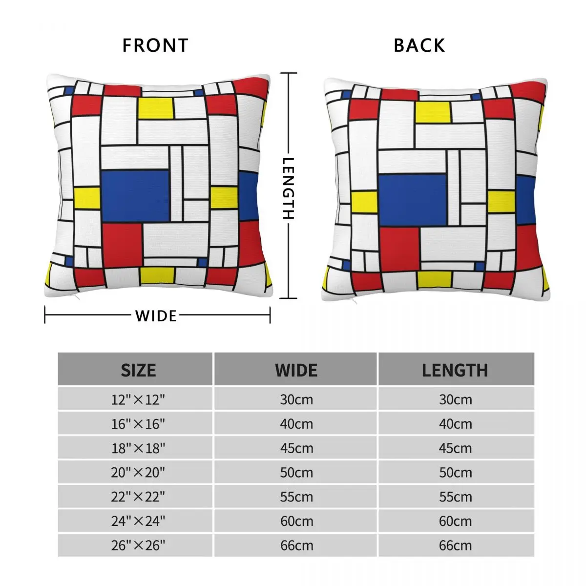 Mondrian Minimalist De Stijl Modern Art II Fatfatin Pillowcase Pillows Cover Cushion Comfort Throw Pillow Sofa Cushions Used