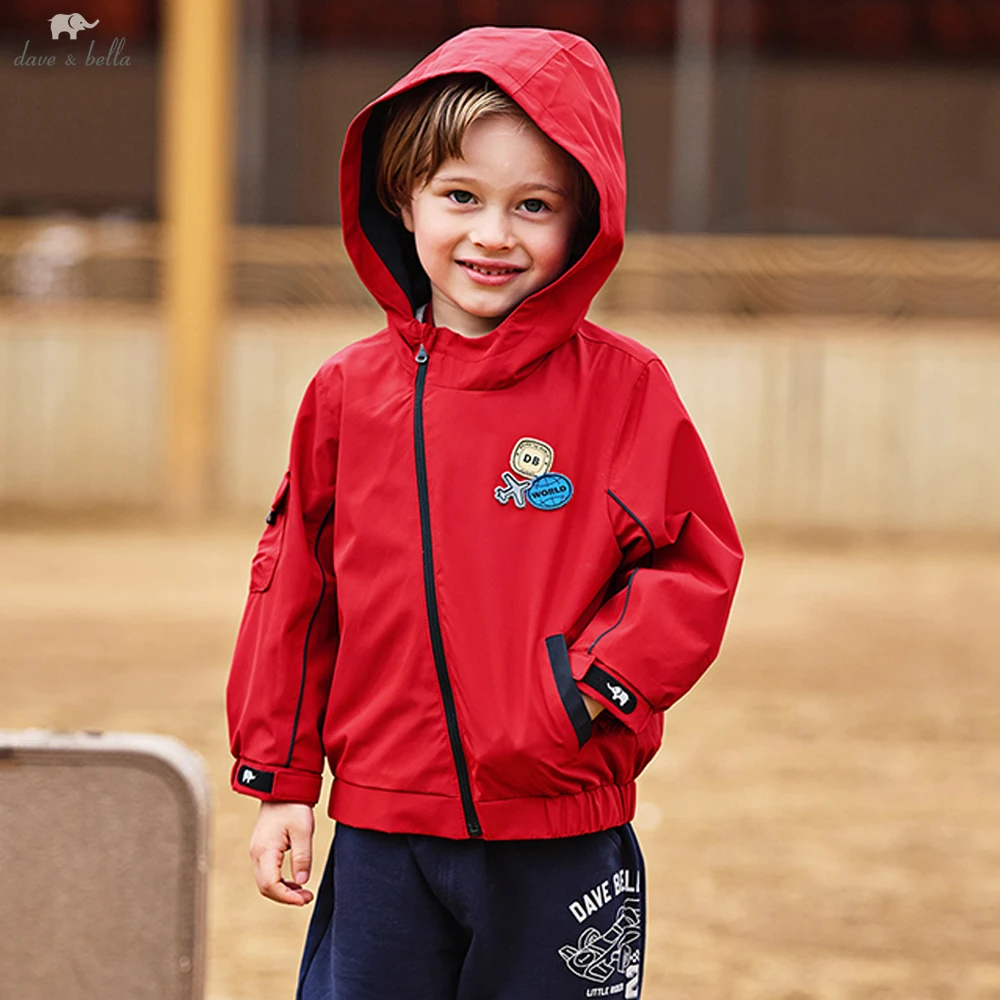 

Dave Bella Boys Spring Autumn Windproof Jacket for Children Waterproof Hoodie Outdoor Coat Kids Outerwear Clothing DB3252918