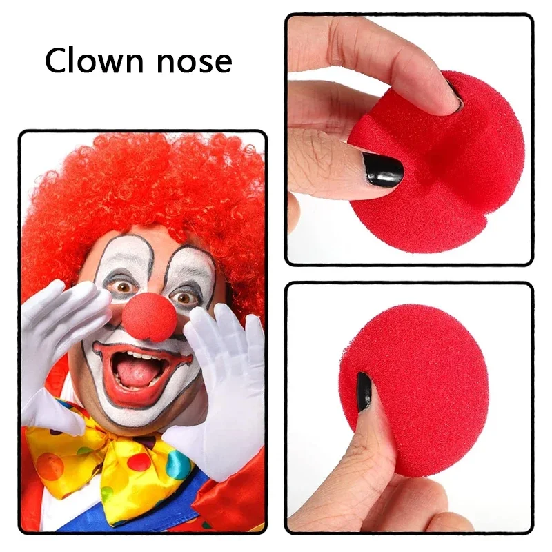 10pcs Red Ball Foam Clown Nose Halloween Party Cosplay Costume Circus Props Festival Make Up Clown Nose Performance Decoration image 3