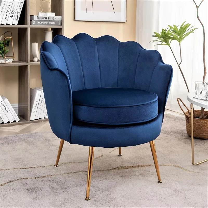 

casual velvet floral armchair and velvet upholstered chair with metal legs, suitable for use in family living rooms or hotels