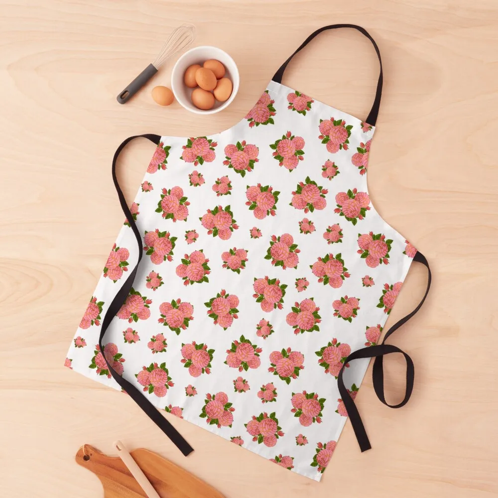 

Pink pan dulce concha flower bouquet print Apron Women's Dress For Hairdresser Woman Work Goods For Home And Kitchen Apron