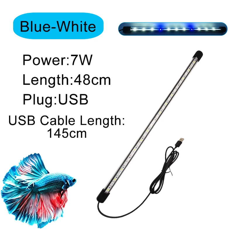 18-58cm USB Vollspektrum Wasserdichte Tauchfähige Aquarium-LED-Streifenleuchte Fischbeckenlampe Unterwasser-Pflanzenwachstumsbeleuchtung – Detail 10