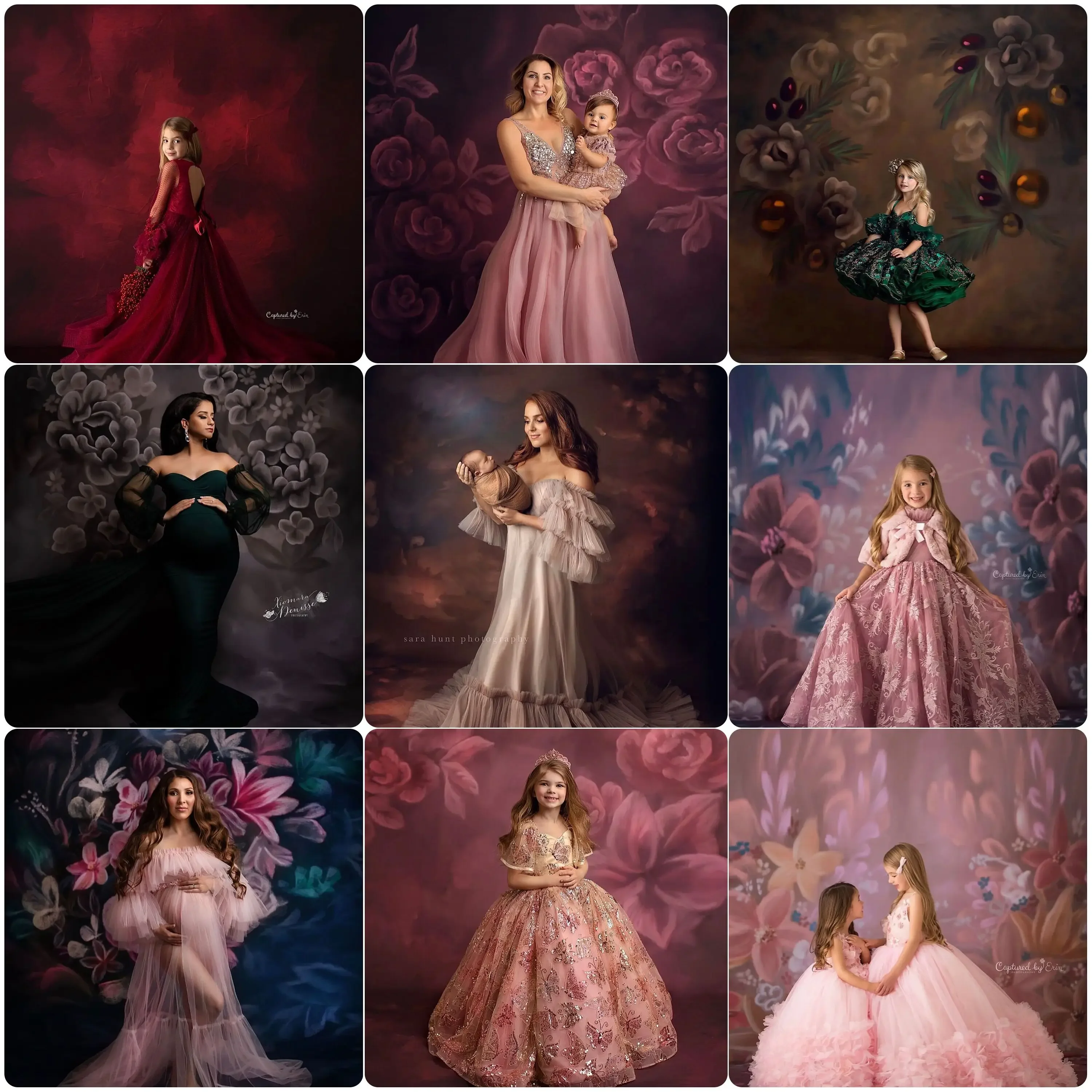 

Maternity Photography Backdrop Girl Baby Vintage Photoshoots Background Classic Floral Pregnancy Elegant Portraits Session Prop