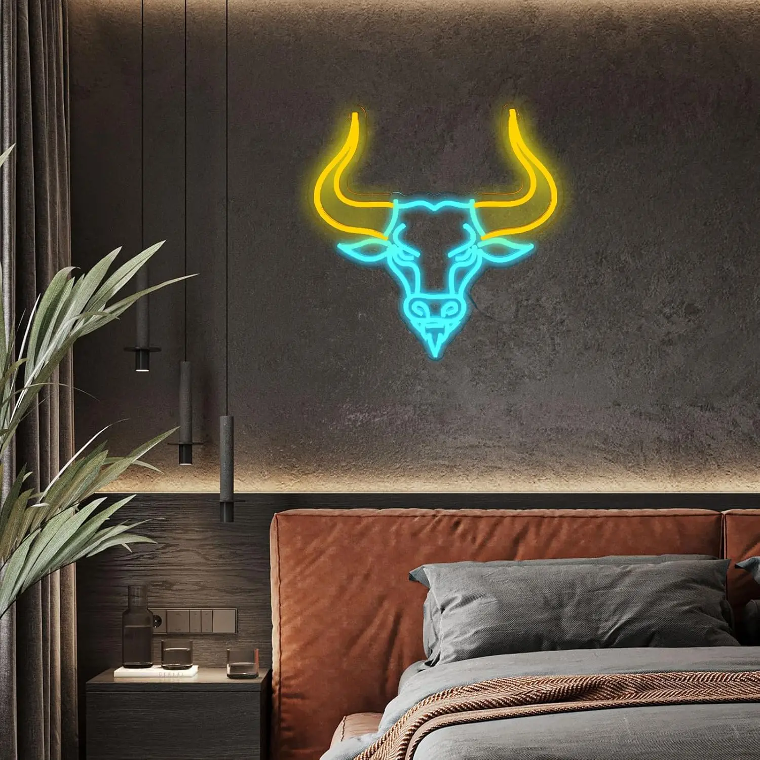 Longhorn Ox Neon Light Sign Dimmable LED Neon Sign For Wall Decor Office Man Cave Shop Club Bar Game Room Decor Art Gift