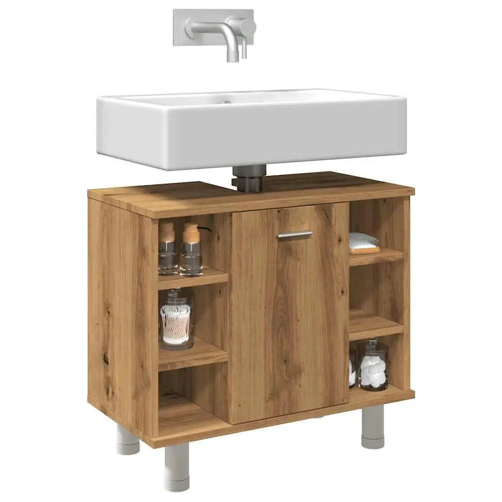 Artisan Oak Bathroom Cabinet 60x32x53.5 cm | Durable Engineered Wood Storage Unit