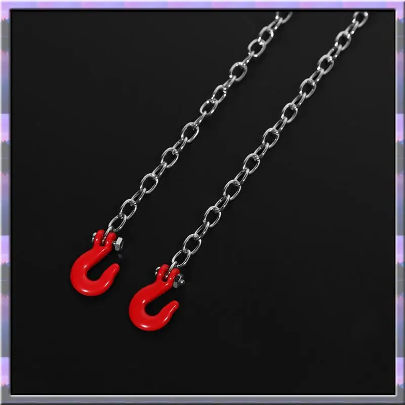 A49U 5X 1:10 RC Crawler Accessories Tow Chain With Trailer Hook For Axial SCX10 90046 TAMIYA CC01 RC4WD D90 D110 TF2