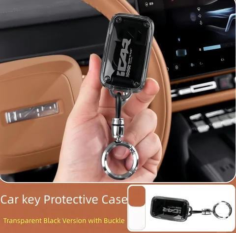 Прозрачный защитный чехол из ТПУ для ключа автомобиля Chery ICAR V27 2026, полная защита, аксессуар для интерьера автомобиля