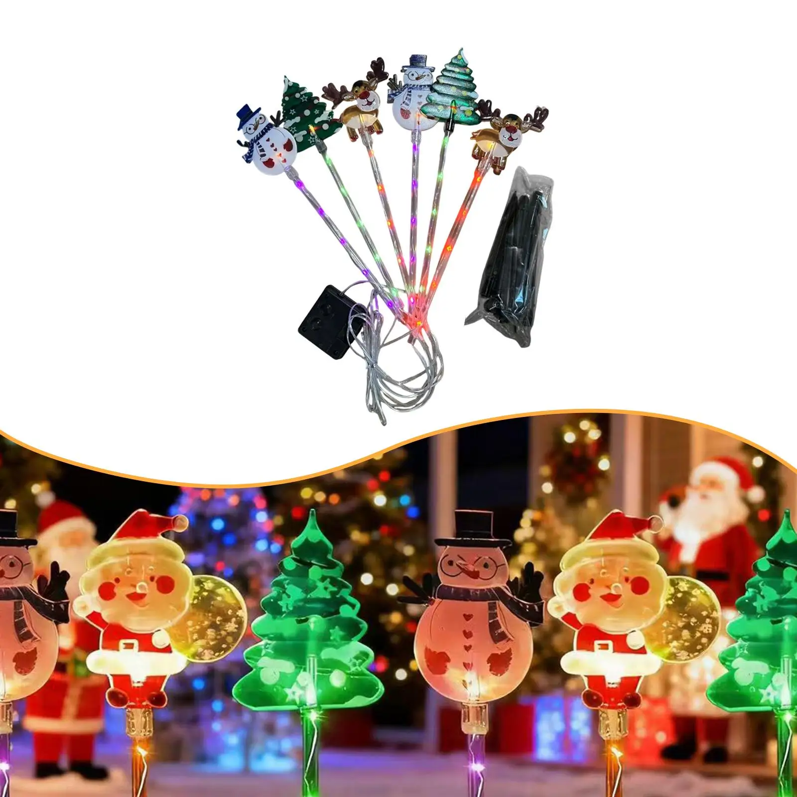 

6 солнечных рождественских дорожек, уличные фонари для фигурок, садовый светильник для парка, свадьбы, двора