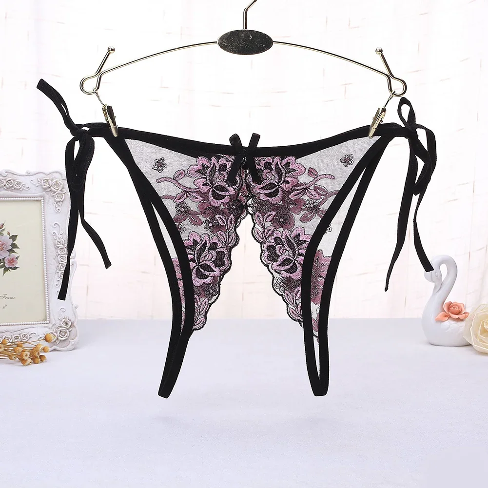 Open kruis T-broek Borduurondergoed Dagelijks vakantie Gloednieuw bloemmotief Matige elasticiteit Nylon Eén maat