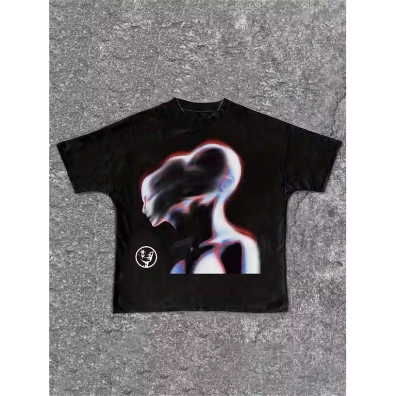 Teen Girl Graphic Tees Summer Tops, Abstract Figure Pattern T-Shirt, Teen Girl Summer Clothes, Y2K Artistic Shirts, Unique Teen Outfit, Soft Fabric