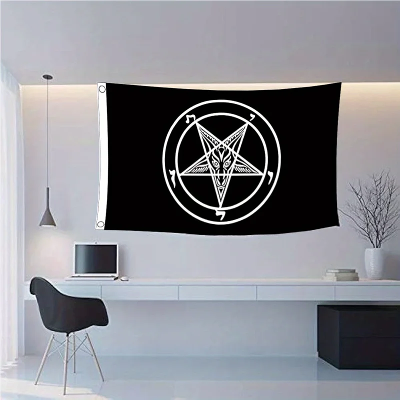 Vibrant & Durable Satan Flag 3x5ft - Fade-Resistant Polyester with Brass Grommets, Double-Stitched Canvas Header