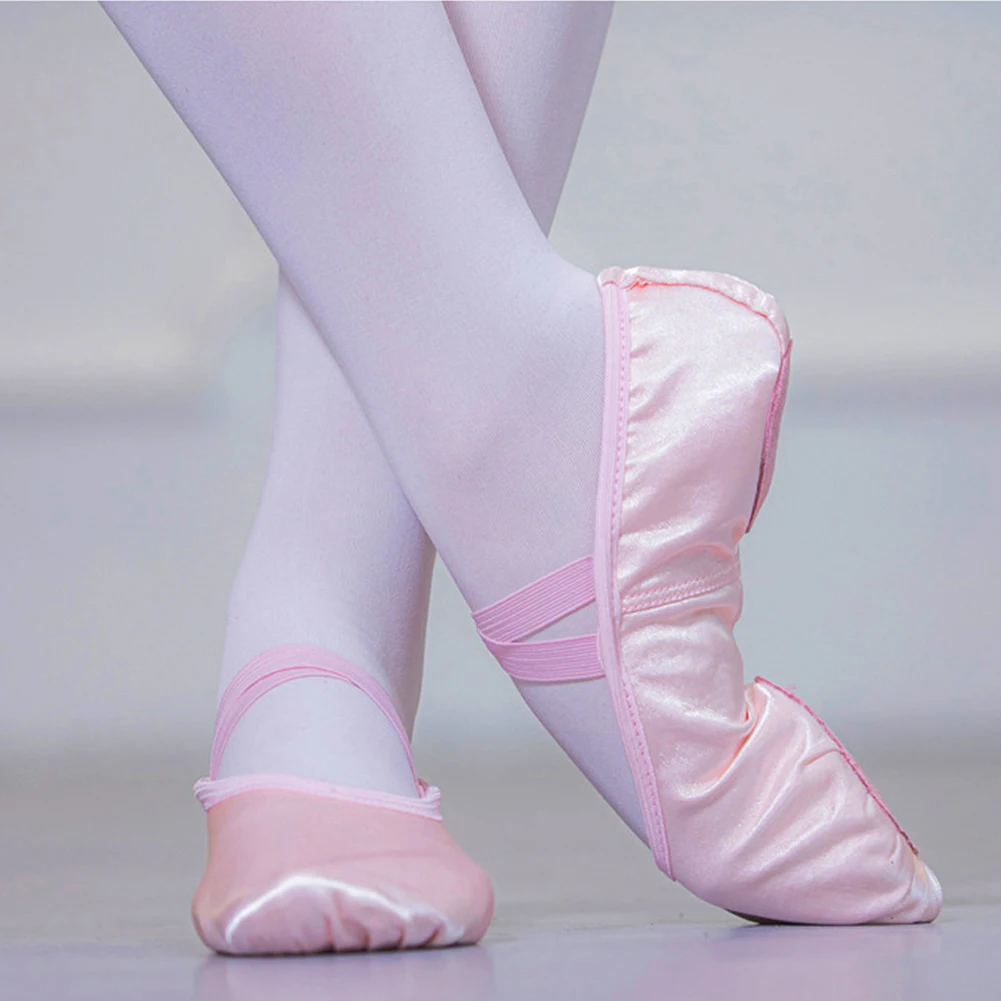 Children Dance Girls Ballet Shoes Breathable Satin Canvas Soft Sole Ballet Dance Girls Woman Ballerina Yoga Gym Dance Shoes