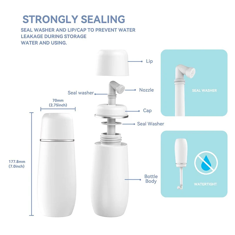 Portable Bidet Travel Handheld Bidet Bottle with Retractable Spray Nozzle for Hygiene Cleansing Personal Care