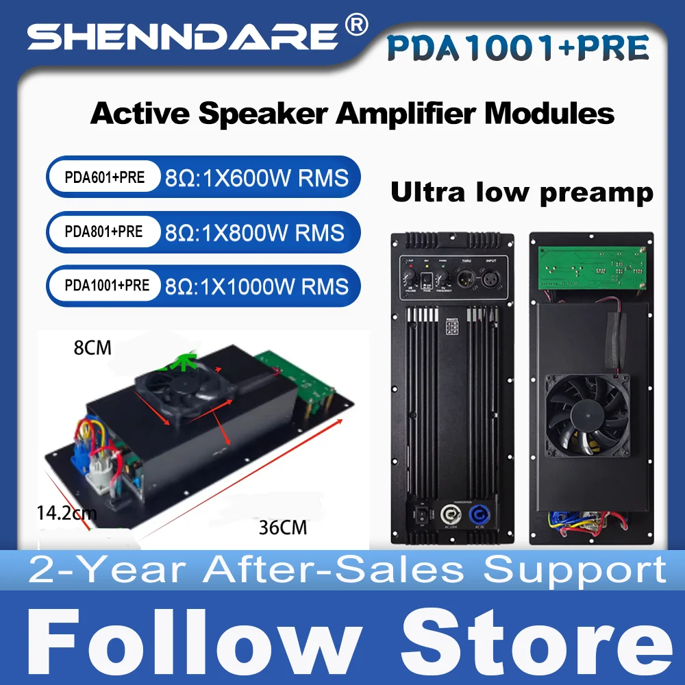 ShennDare PDA1001+PRE Audio Amplifier Module 1x1200W 4OHM Active Speaker Amplifier Module Subwoofer Full Range Speaker Preamp