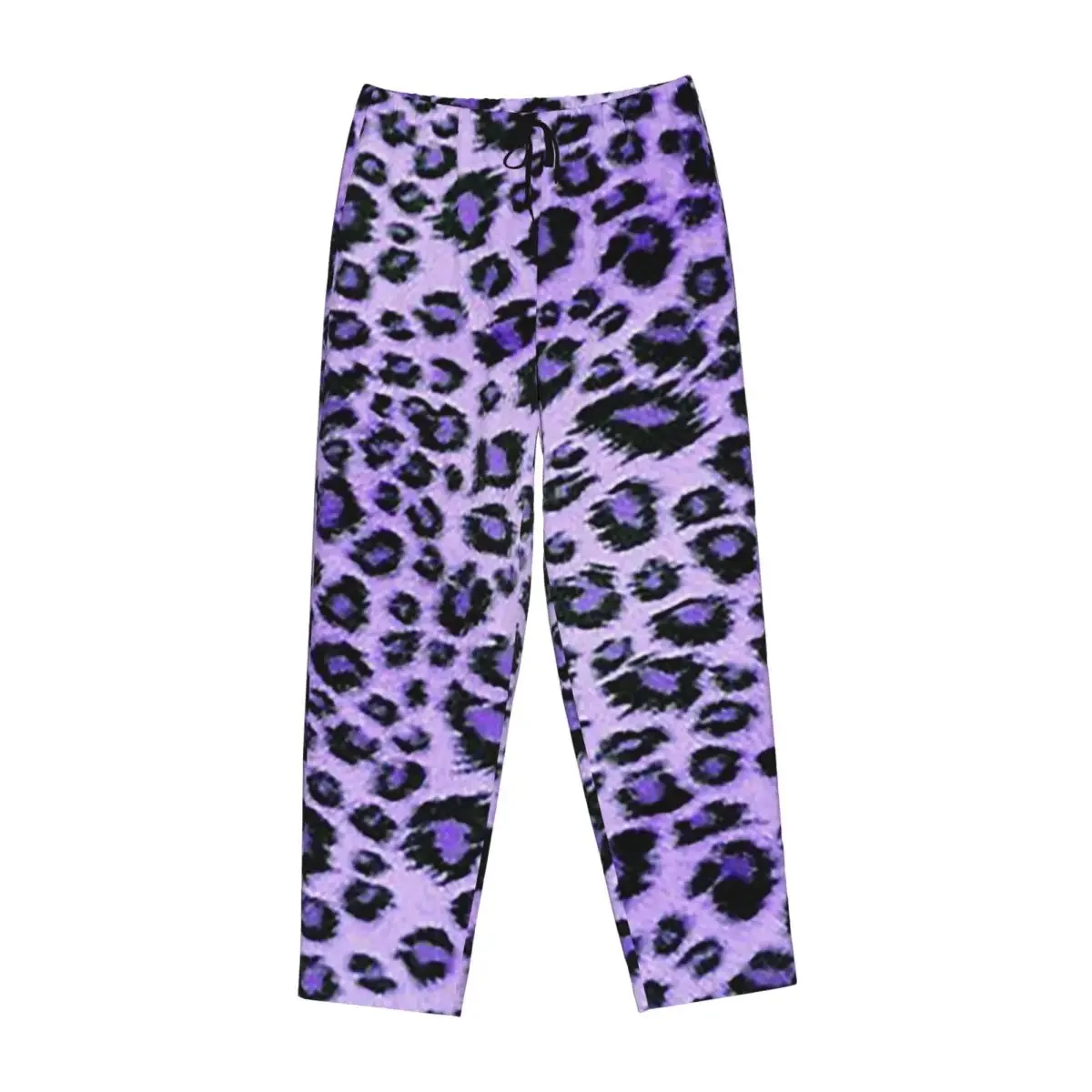 

Женские пижамные брюки с фиолетовым леопардовым принтом, для дома и сна, с карманами