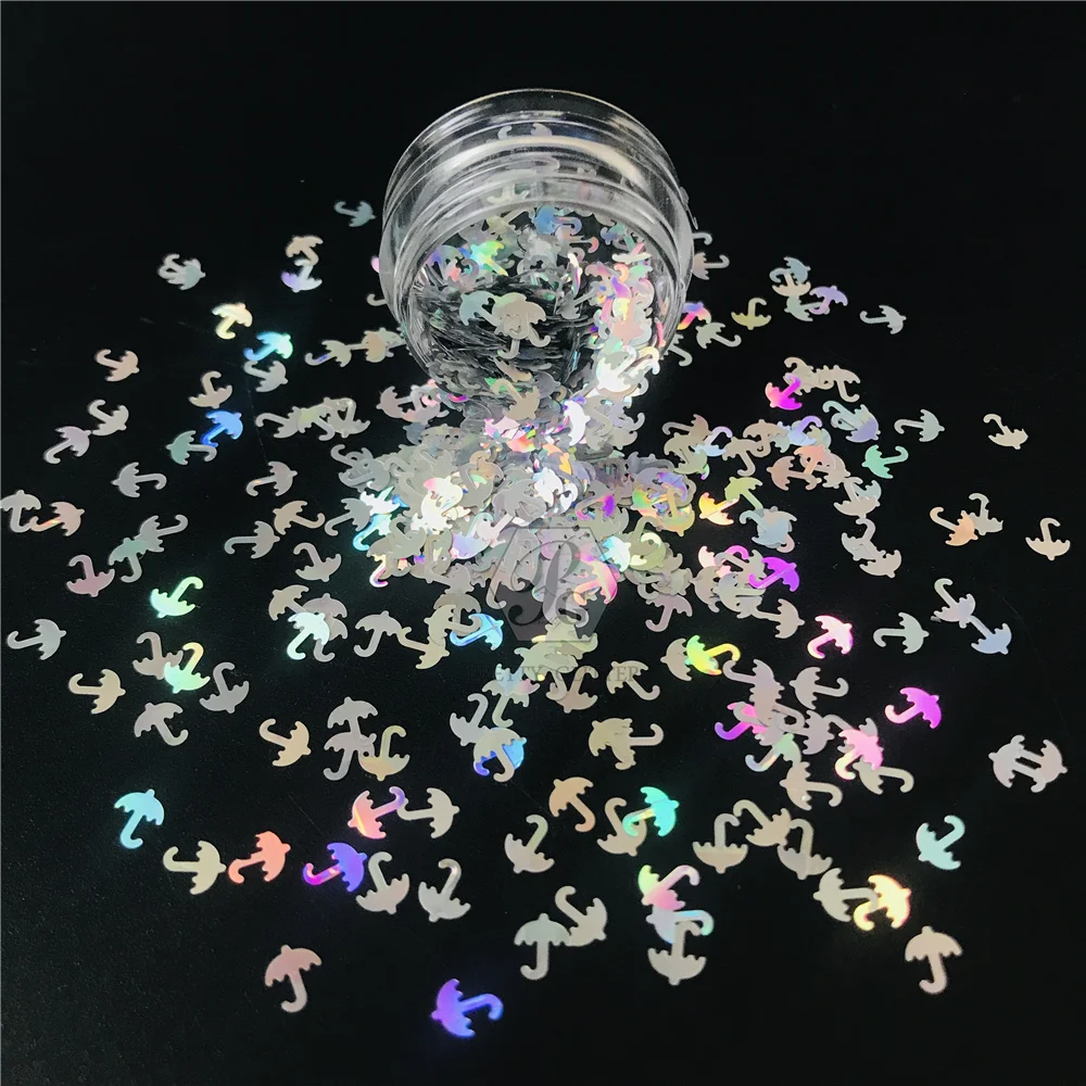 PrettyG 5MM Umbrella Shapes Glitter Sequin Holographic Laser Glitter For Resin DIY Art Craft Nail Makeup Decoration Accessories