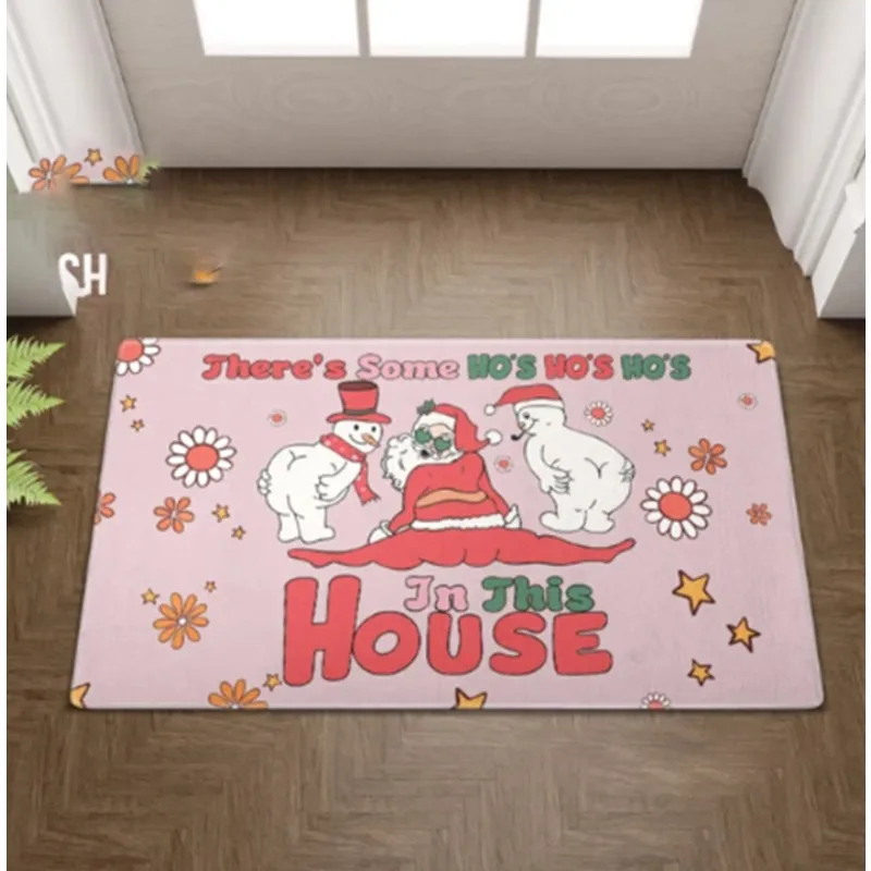 Christmas Door Mat Christmas Outdoor Decor Living Room Bedroom New Year's Home Decoration Rugs