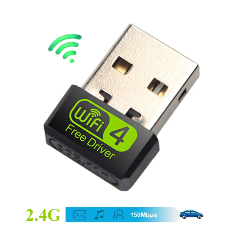 150Mbps WiFi Adapter USB Wifi Antenna Free Driver Wi Fi Dongle External Network Card Ethernet Wireless Wi-Fi Receiver for PC