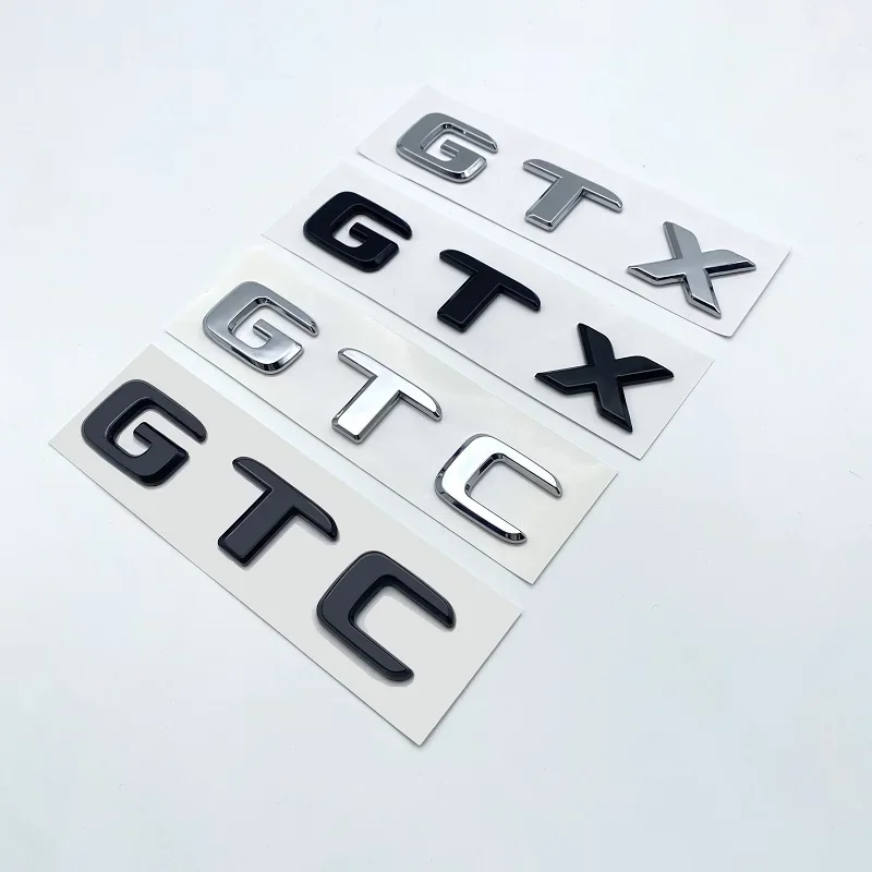 

3D Flat Letters ABS Emblem GTX GTC ID4 ID6 for Volkswagen Car Tailgate Trunk Lid Nameplate Badge Logo Sticker Chrome Black