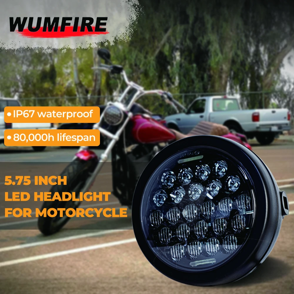 6.5 Inch Motorcycle Led Headlight Universal For Harley Cafe Racer Bobber Honda Yamaha Suzuki 5.75