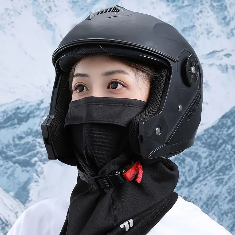 Elastic Half Face Fleece Balaclava Caps Fleecing Ponytail Hole Design Neck Warmer Windproof Warm Scarf for Winter Cycling