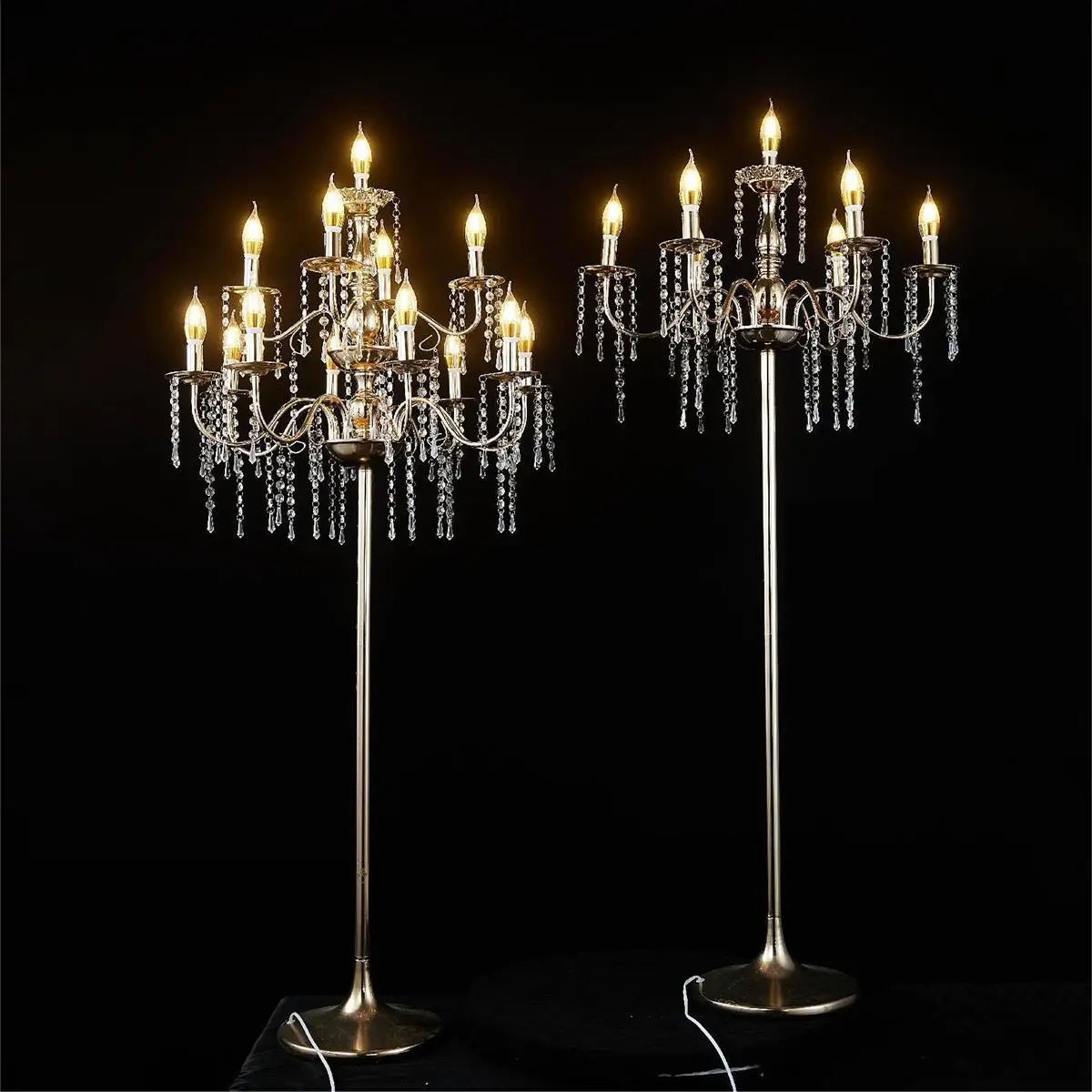 

Wedding props floor crystal lamp candle street guide lamp European retro gold stage decoration scene layout atmosphere
