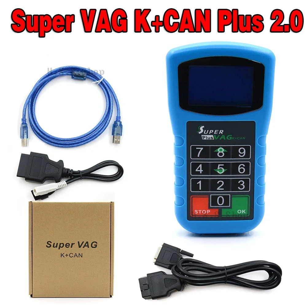 Super VAG K + Can PLUS 2.0 OBD2เครื่องมือวินิจฉัยรถยนต์เครื่องอ่านรหัส PIN ฟังก์ชั่นป้องกันการโจรกรรมกุญแจสำหรับ Audi/V-W/ S-koda/s-Eat