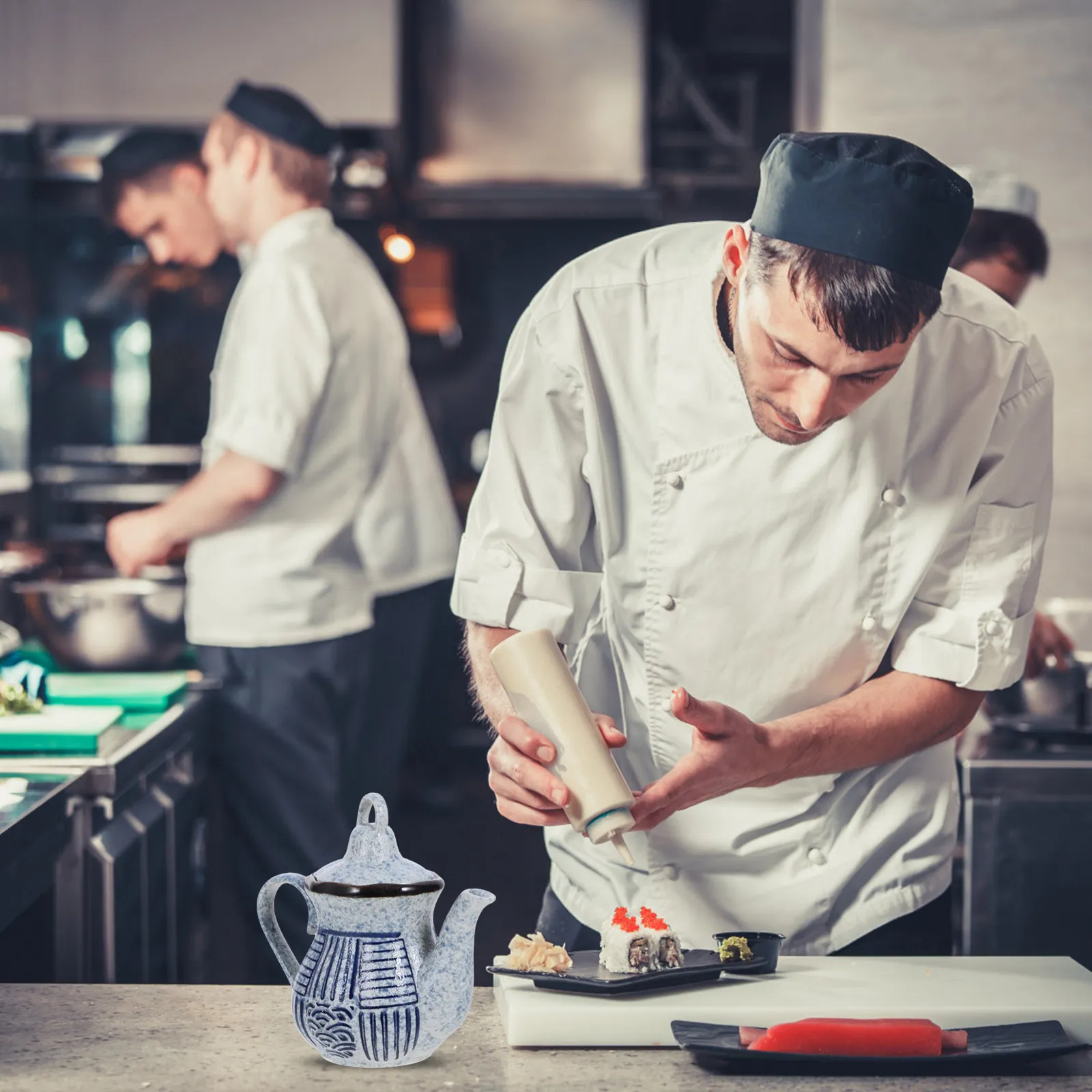 

Керамическая бутылка для уксуса, дозатор для соевого соуса, домашняя емкость для соуса, дозатор для растительного масла, кухонные принадлежности в японском винтажном стиле