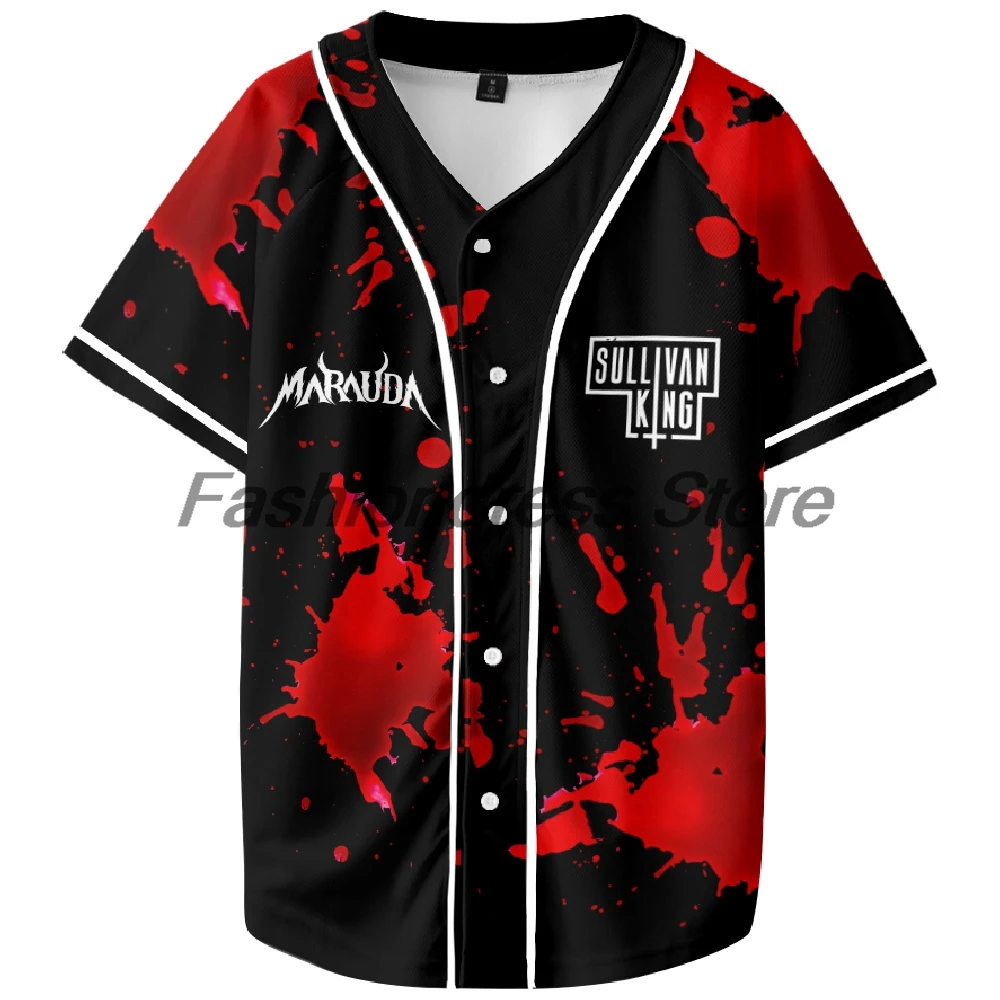 Excision Sullivan King Marauda Merch Baseball Jersey V-Neck Short Sleeve Button-up Shirts Women Men Streetwear Tops