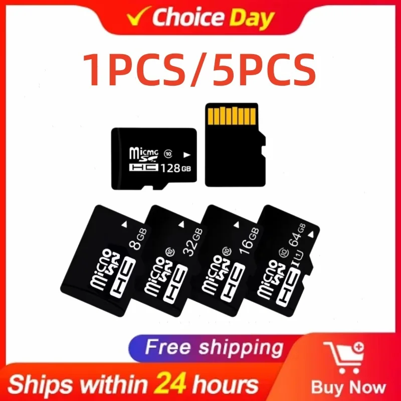 1/5pcs 4/8/16/32/64/128GB Flash Memory Card Portable High Speed Micro TF Card for Android Smartphone Tablet Camera Accessories