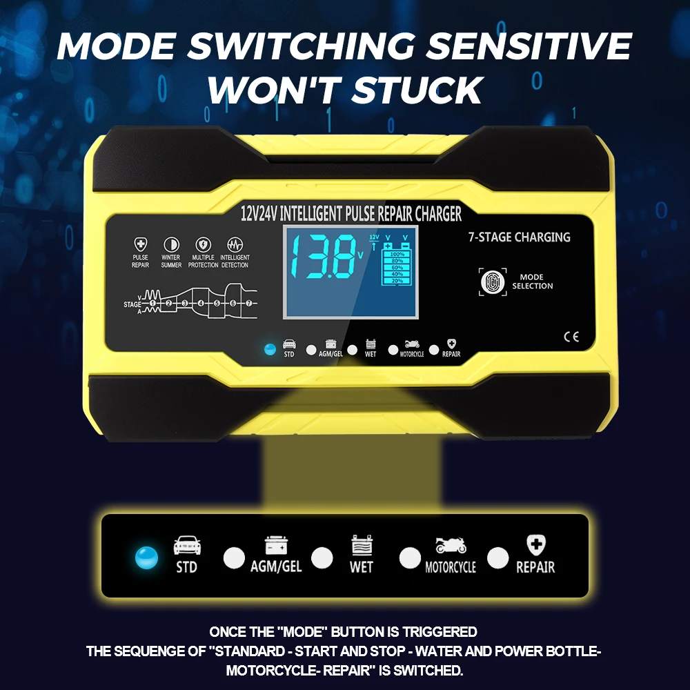 Зарядные устройства для аккумуляторов 180 Вт, 5 А, 24 В/10 А, 12 В, цифровые автомобильные зарядные устройства, свинцово-кислотные аккумуляторы, интеллектуальный импульсный ремонт
