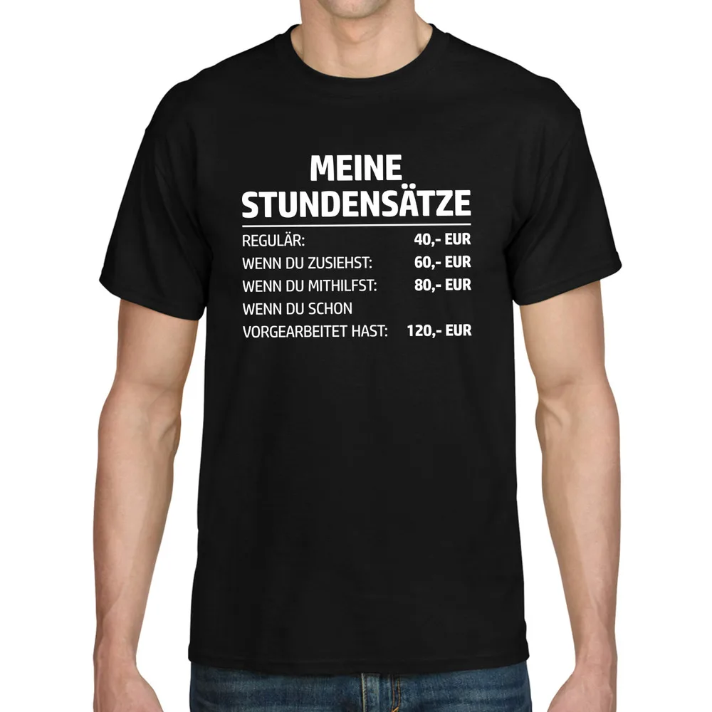 My Stundensätze Stundensatz Craftsmen Mechanic Electrician Fun T-Shirt For Men Clothing Women Short Sleeve Tees Vintage