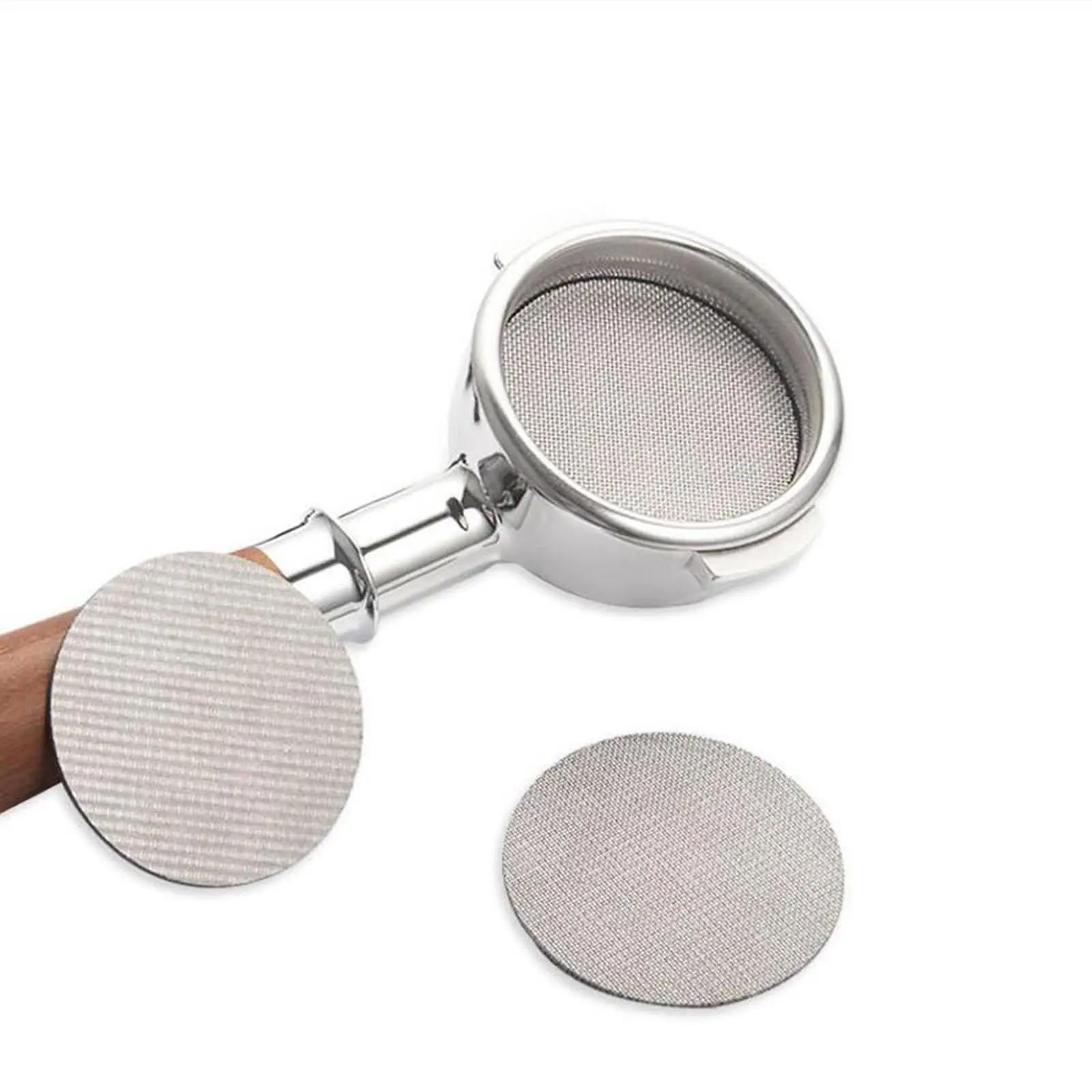 Espresso Coffee Maker Shower Screen Filter 58.5mm Stainless Steel Portafilter Lower Puck Mesh Reusable for Home Barista Kitchen