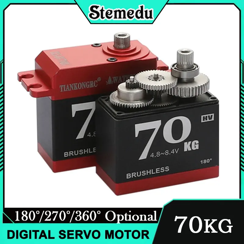 

BLS-HV70MG 70 кг Цифровой сервопривод 4,8-8,4 В 180/270/360 ° Водонепроницаемая металлическая шестерня для бесщеточного радиоуправляемого автомобиля с высоким крутящим моментом 1/8