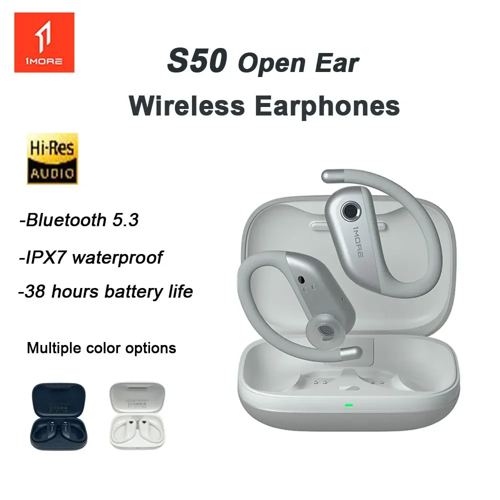 1 MEHR S50 Drahtlose Ohrhörer mit offenem Ohr, Bluetooth 5.3, Schnelllade-Headset mit Mikrofon, 38