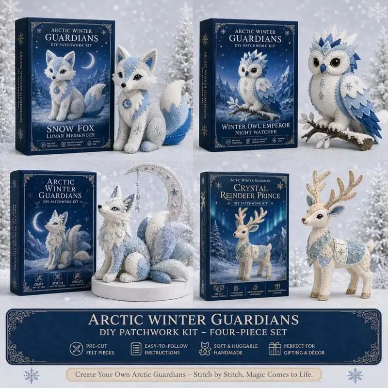 NEW Pre-Cut Arctic Winter Guardians DIY Patchwork Craft Kit 3D Mythical Creature Stuffed Animal Handmade Set For Home Decor Gift