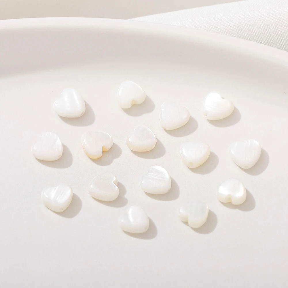 20Pcs White Shell Love Heart Leaf Flower Through Hole Bead Spacer Bead DIY Bracelet Necklace Jewelry Making view 5