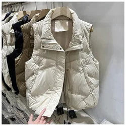 Women Fall Winter Puffer Vests Jackets Warm Sleeveless Coats Harajuku 2024 New Clothes Luxury Vintage Crop Waistcoat Streetwear