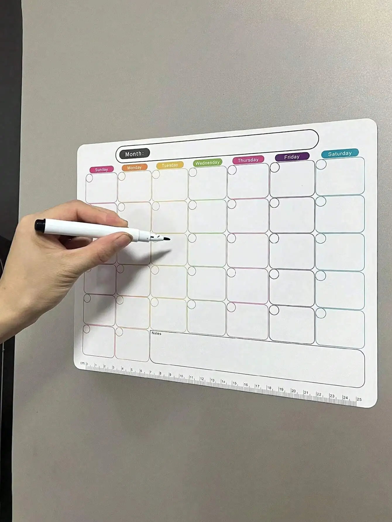 

1pc Refrigerator Calendar & Note Taking Pad With Erasable Weekly & Monthly Planner & Message Board