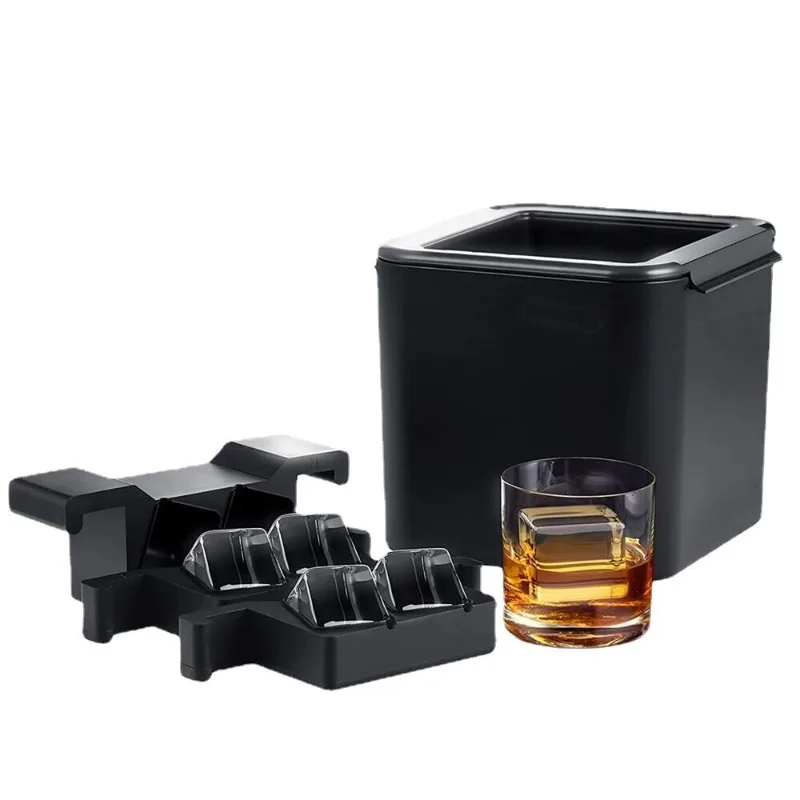 Silicone high-transparency, bubble-free ice cube square diamond ice cubes for making large cube molds for bars