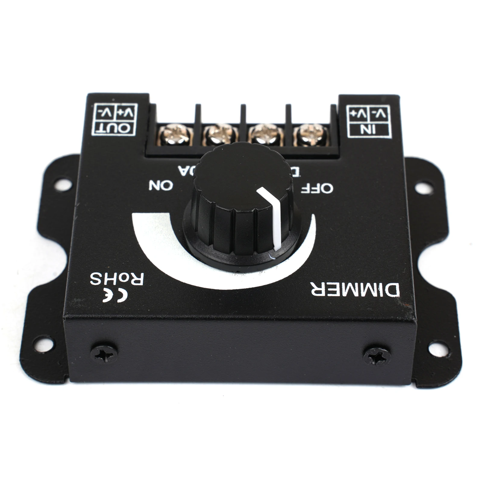 Adjustable LED Strip Light Dimmer 12V-24V with 30A Voltage Regulator DC-DC Power Supply Controller for Single Color LEDs