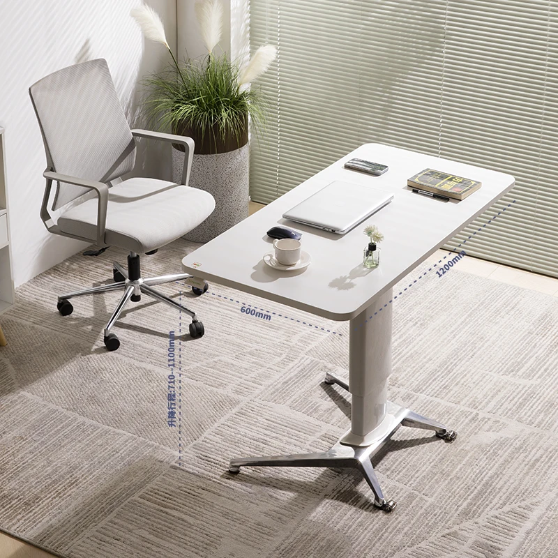 Ergonomic Metal MFC Workbench Pneumatic Adjustable Height Folding Desk Sit Stand Home Office Furniture Wholesale Lifting