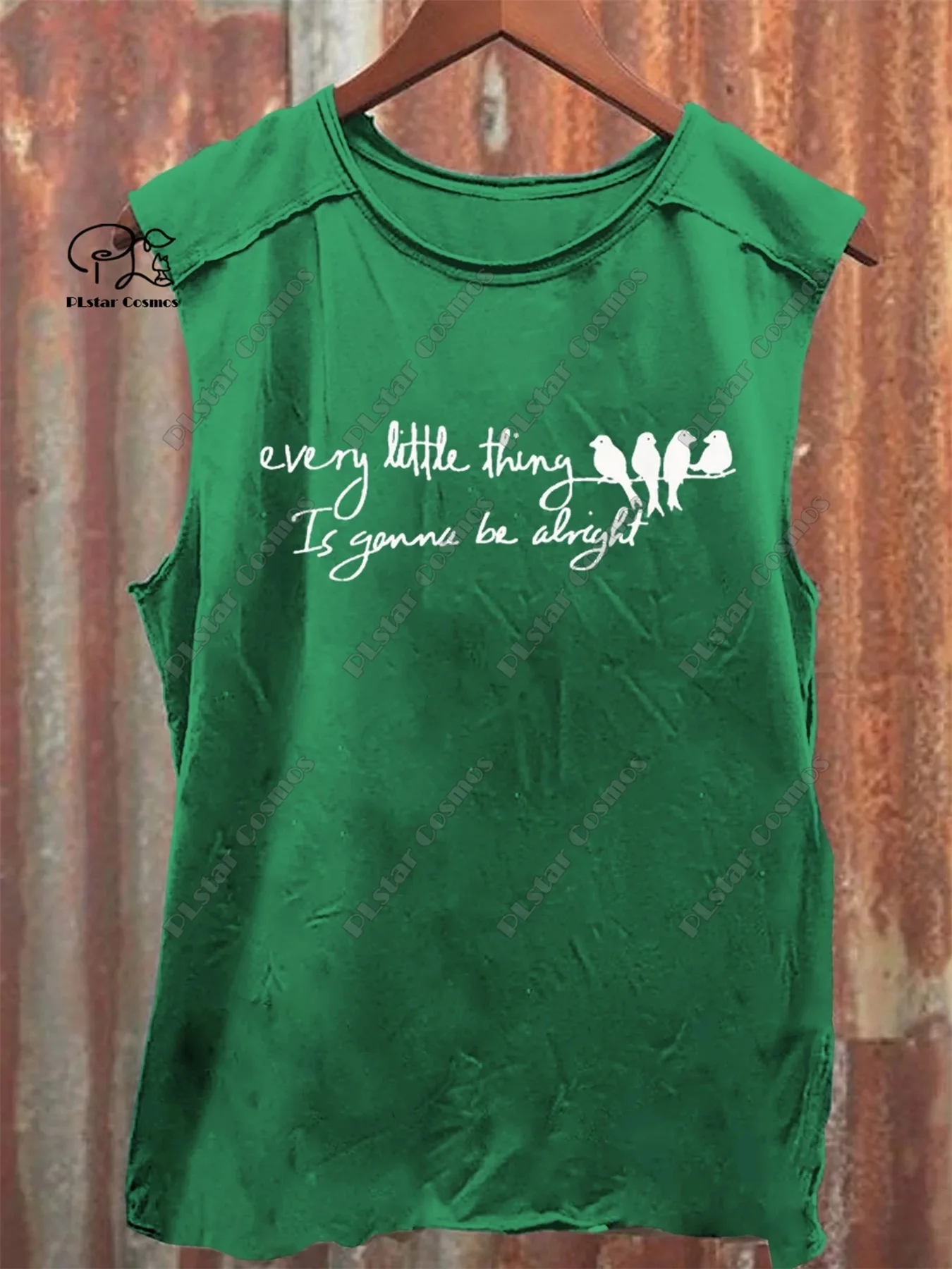 New Women's 3D Printed Every Little Thing Gonna Be Alright Series Multi-Color Art Print Casual Round Neck Sleeveless Vest  2