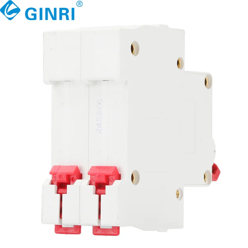 5 Buah DZ47Z-63 2P AC MCB Pemutus Sirkuit Miniatur 63A Pemutus Sirkuit Mini untuk Sistem PV Surya